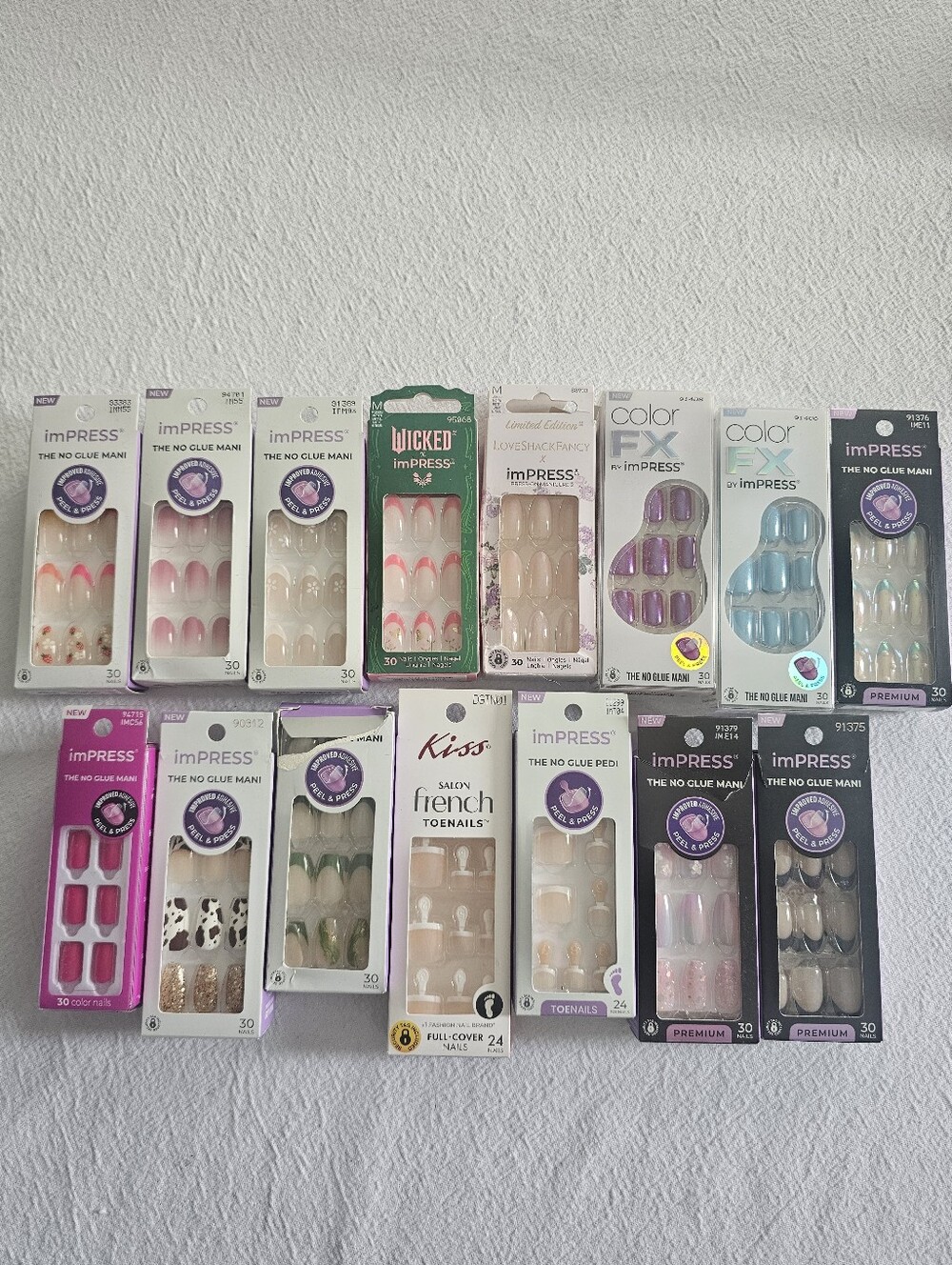 Kiss Impress Assorted Press-On Nail Collection - Wicked, LoveShackFancy, ColorFX